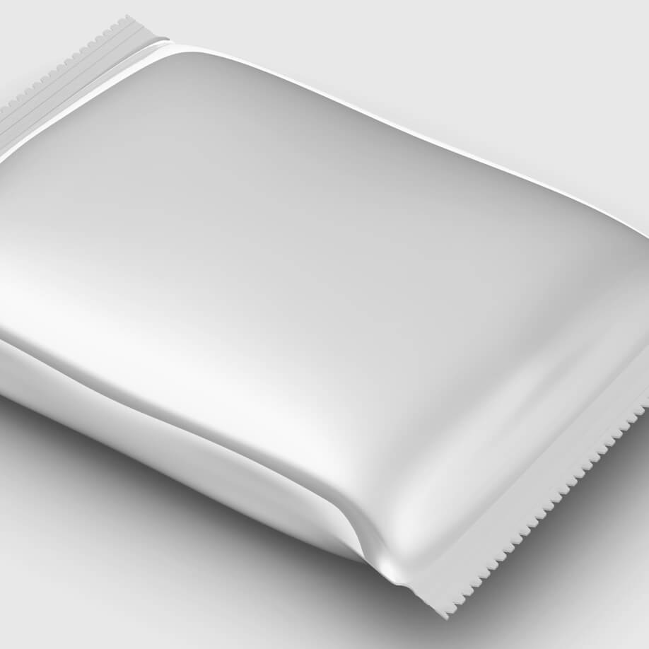 Spectrum Packaging Metallic Pouch on Gray Background Thumbnail
