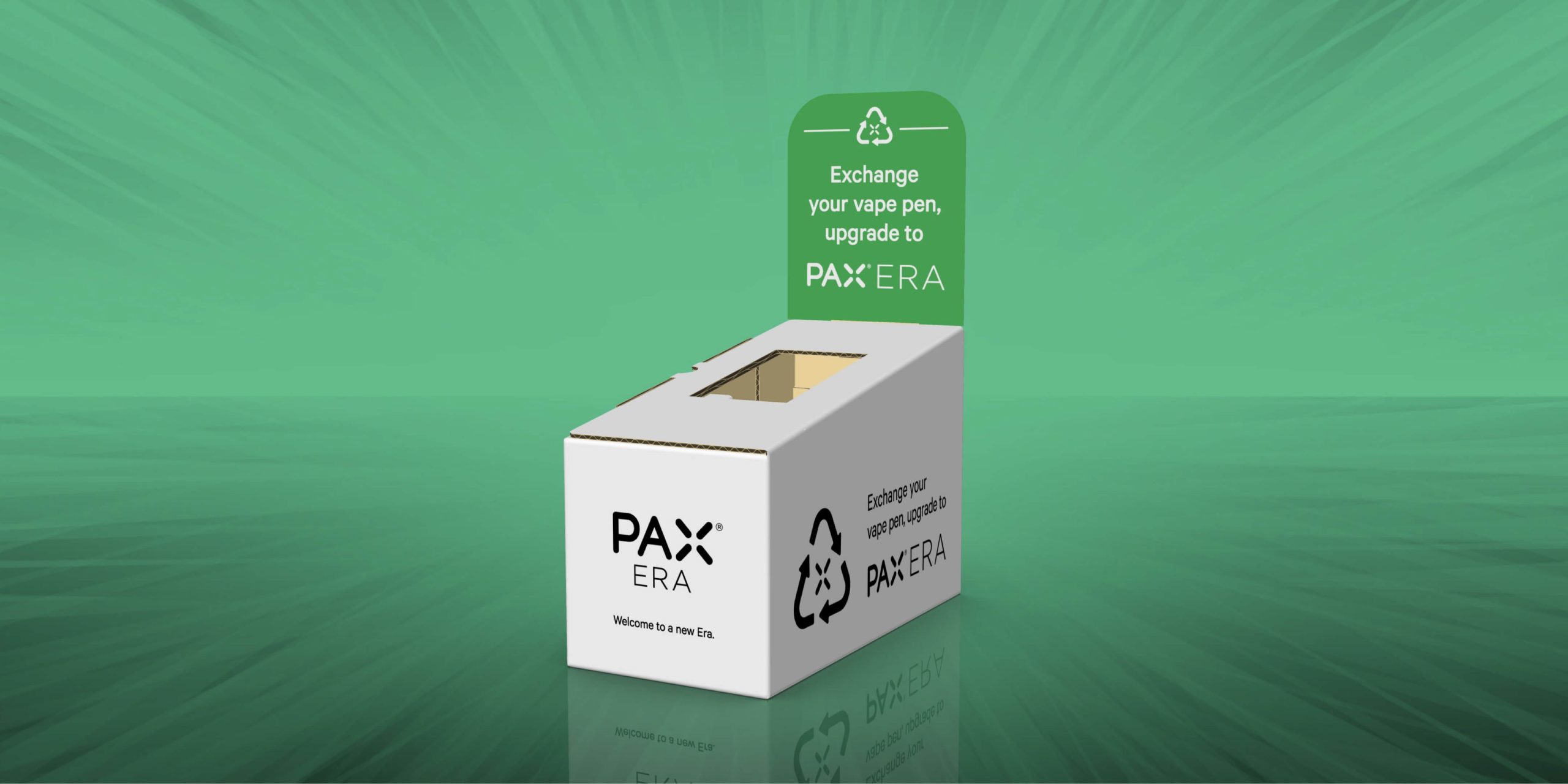 Spectrum Packaging PAX 3D Display on Green Background