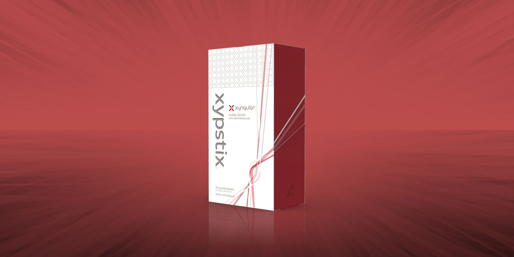 Spectrum Packaging Xypstix 3D Packaging on Red Background